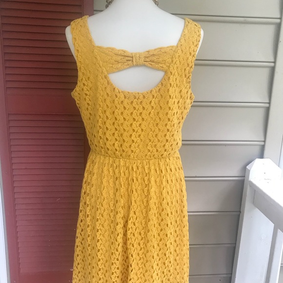 Red Camel Mustard Dress L jr. FREE SHIP - Picture 3 of 4